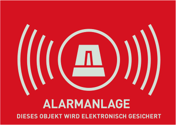 Warnaufkleber Alarm (ohne ABUS-Logo) 74 x 52,5 mm