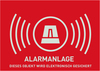 Warnaufkleber Alarm (ohne ABUS-Logo) 74 x 52,5 mm