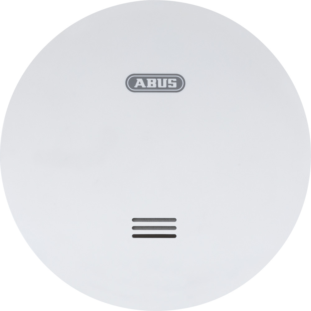 ABUS Detector de Humo Plano RWM160 con batería de 10 años Etiqueta Q y Certificado DIN EN 14604 Reduce el Parpadeo por la Noche 