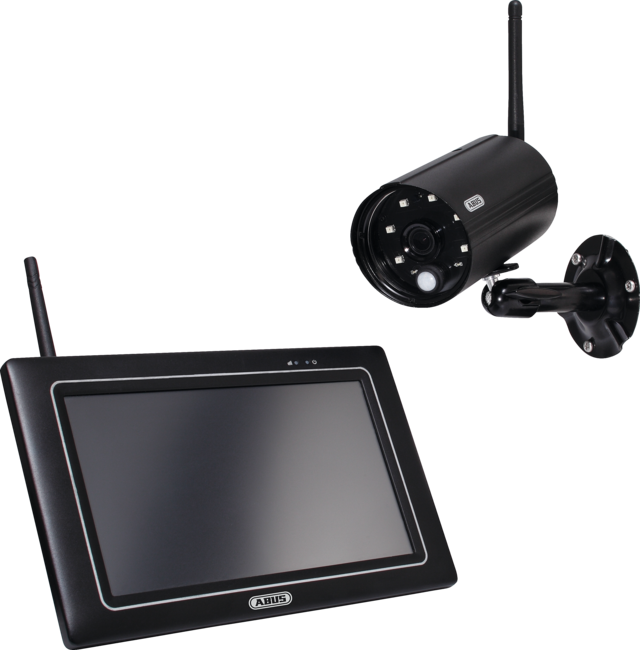 ABUS OneLook Videoüberwachungsset - Komplettset aus Full HD 1080p Funk-Außenkamera (IP66) und 7" Monitor, PPDF16000