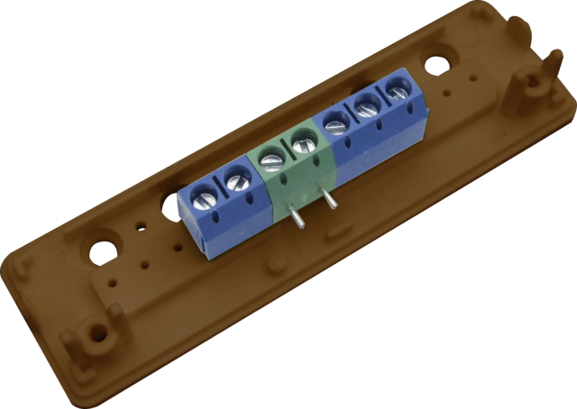 Screw terminal distributor flush mount, 5-pins, brown front view