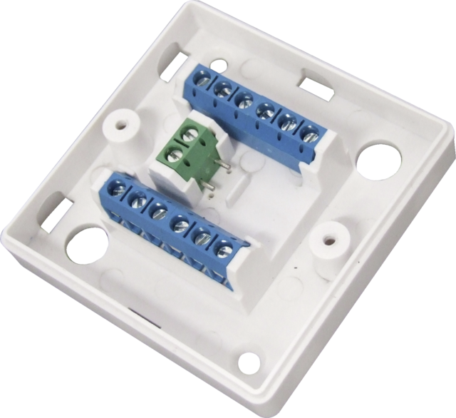 Screw terminal distributor flush mount, 8-pins, white inner view