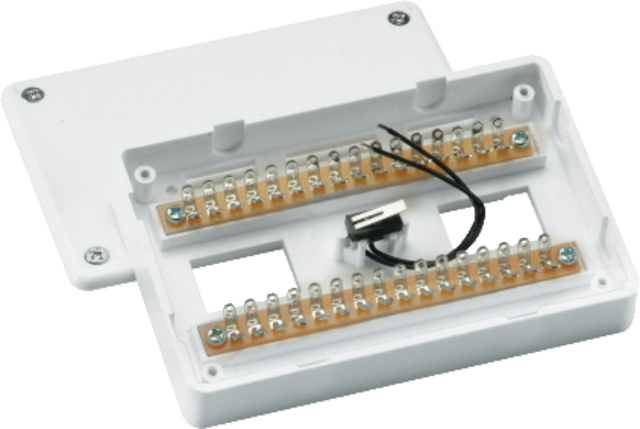 Terminal distributor flush mount, 32-pins, white front view