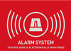 Warn-Aufkleber (UK) Alarm 74 x 52,5 mm Vorderansicht