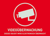 Warn-Aufkleber Videoüberwachung ohne ABUS Logo 74 x 52,5 mm Vorderansicht