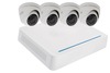 Kit de vidéo surveillance : Enregistreur numérique + 4 caméras dômes d'extérieur