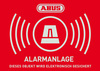 Warn-Aufkleber Alarm mit ABUS Logo 74 x 52,5 mm Vorderansicht