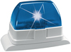 Xenon flashing light, blue front view right