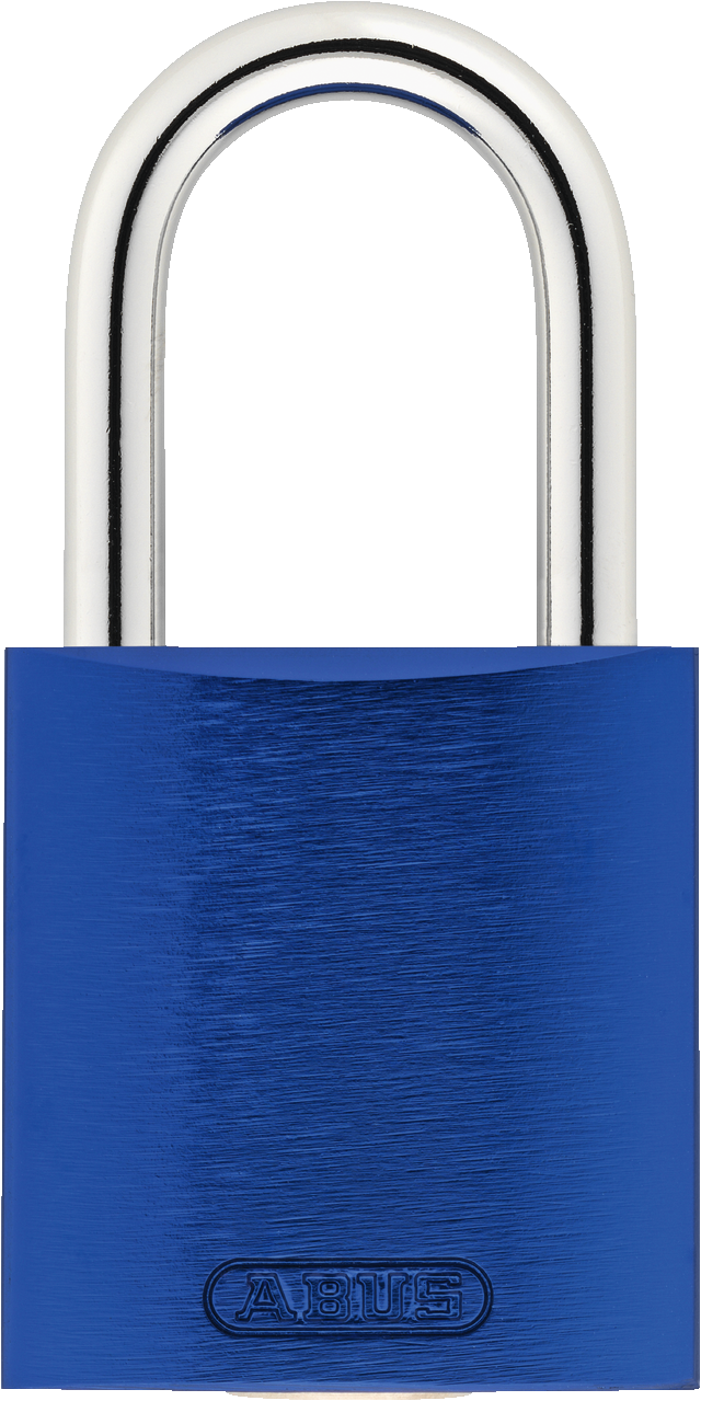 Vorhangschloss Aluminium 72/30 blau Rückansicht