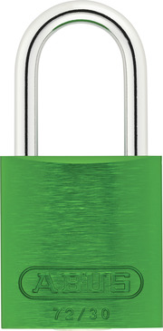 Padlock aluminum 72/30 color green
