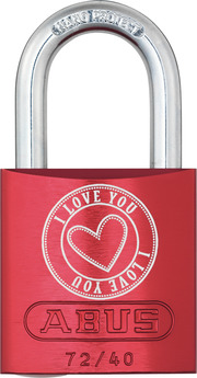 Hængelås aluminium 72/40 rød Love Lock 5 Lock-Tag