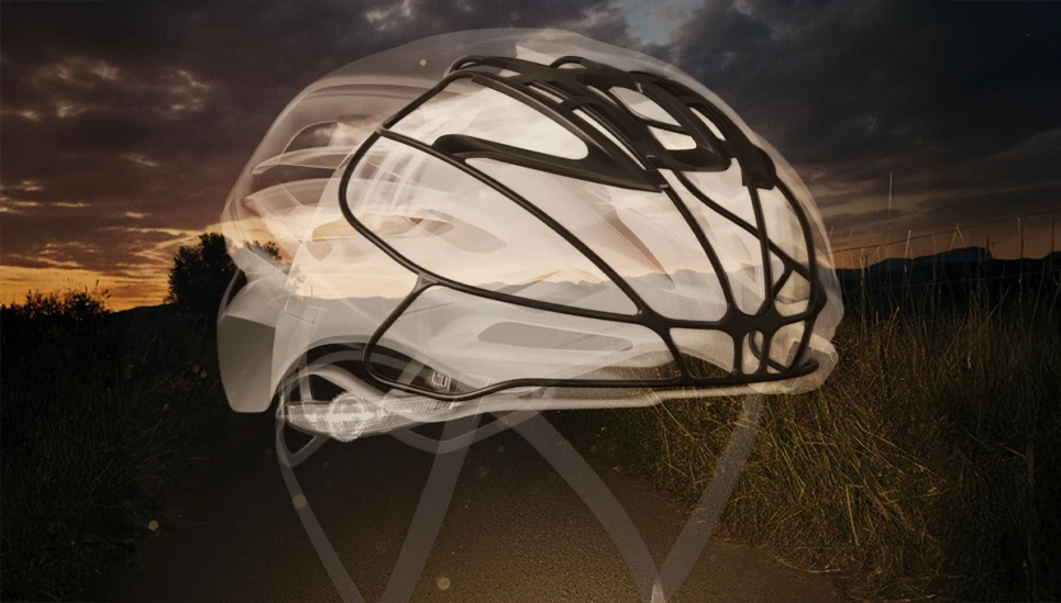 Product cut-out showing the Acti Cage structure of the Taipan gravel bike helmet  © ABUS