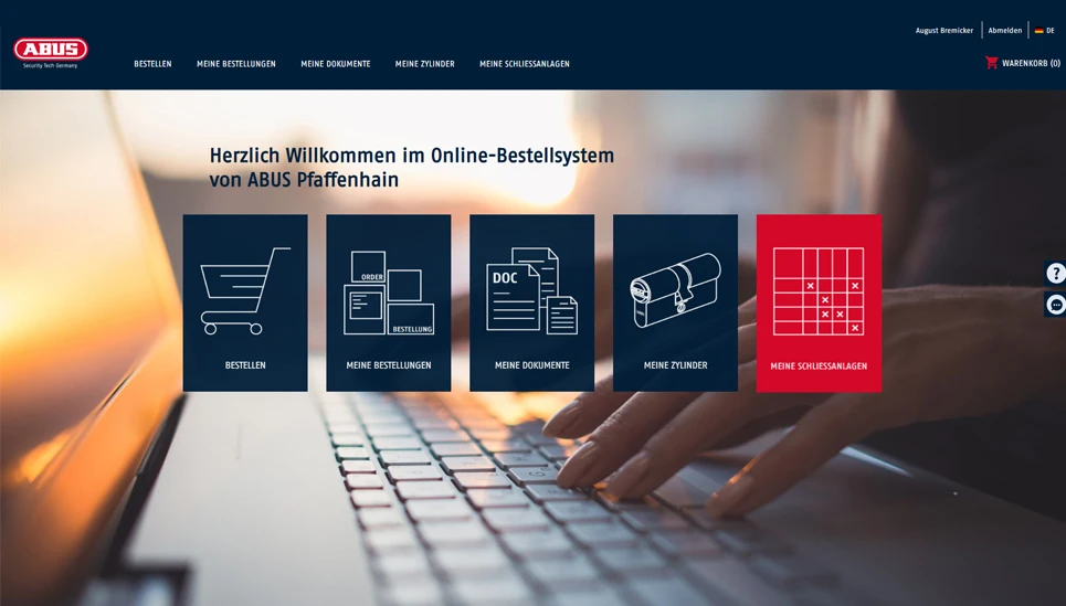 Bestellen und verwalten Sie Schließanlagen und Zylinder im OBS ©ABUS
