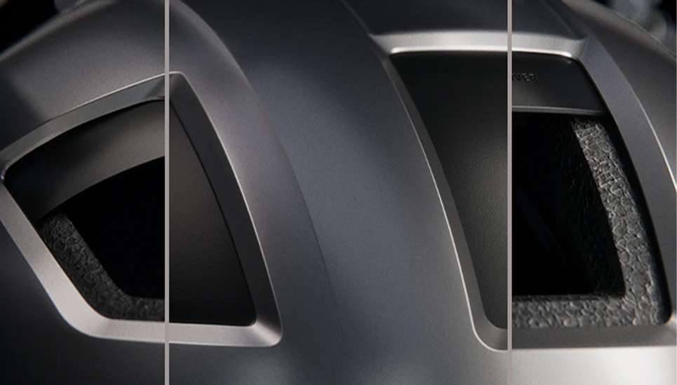 Vista dettagliata del sistema di ventilazione del casco urbano HYP-E © ABUS