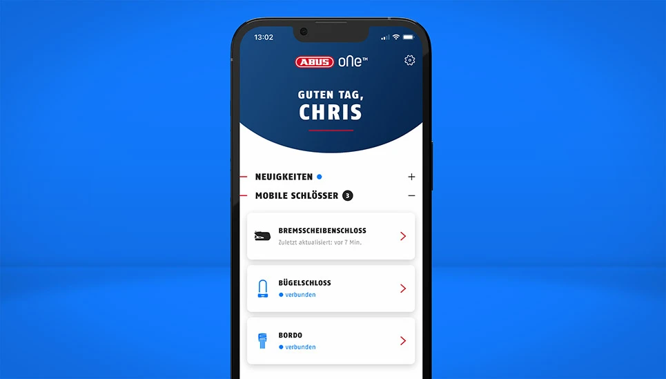 Die ABUS ONE App zeigt die Konnektivität zu den ABUS One Produkten  © ABUS