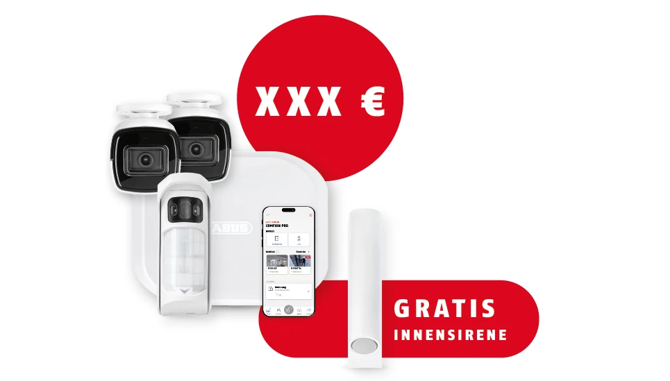 Comfion Angebot Video Protect mit Gratis Innensirene. © ABUS