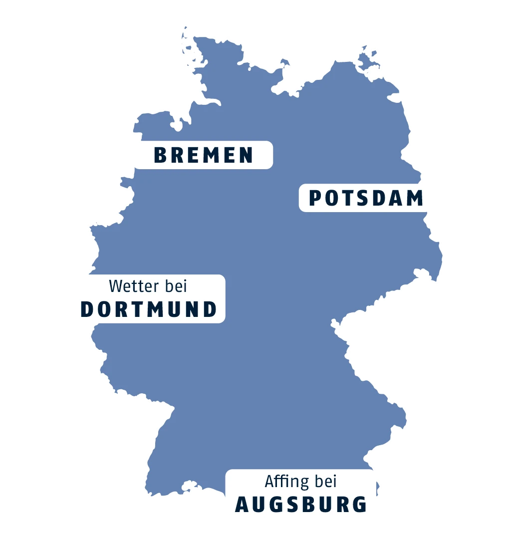 Deutschlandkarte mit Standorten