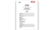 Konformitätserklärung – Türschlossantrieb CFA3010 Z-Wave © ABUS