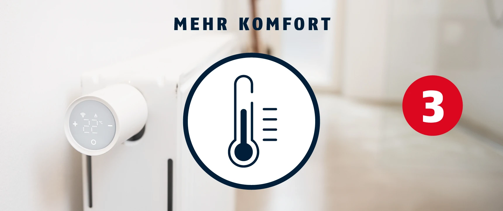 Heizung reguliert alle Räume auf 22 Grad