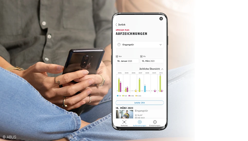 In den Aufzeichnungen können Sie Ereignisse nachschauen © ABUS