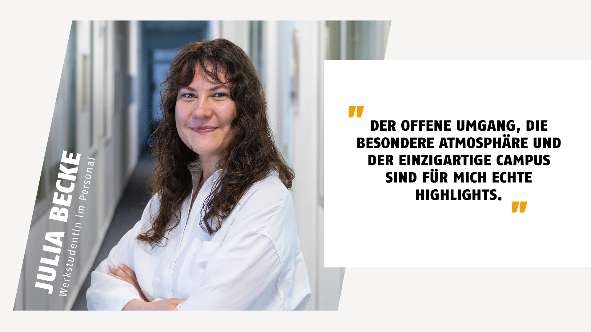 Portrait einer Werkstudentin mit Zitat über ihre Highlights in ihrer Tätigkeit © ABUS