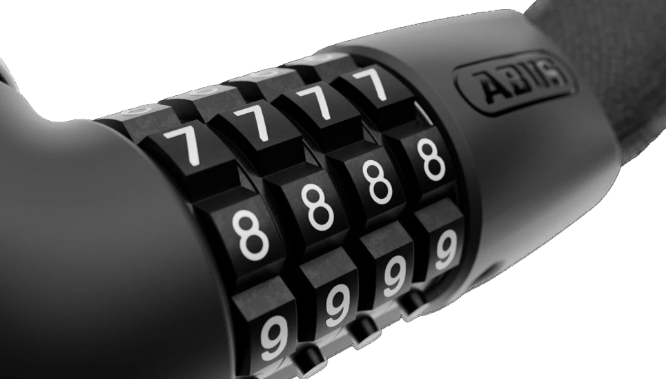 Nahaufnahme Zahlencode des Kettenschlosses Tresor 6807C in Nahaufnahme © ABUS