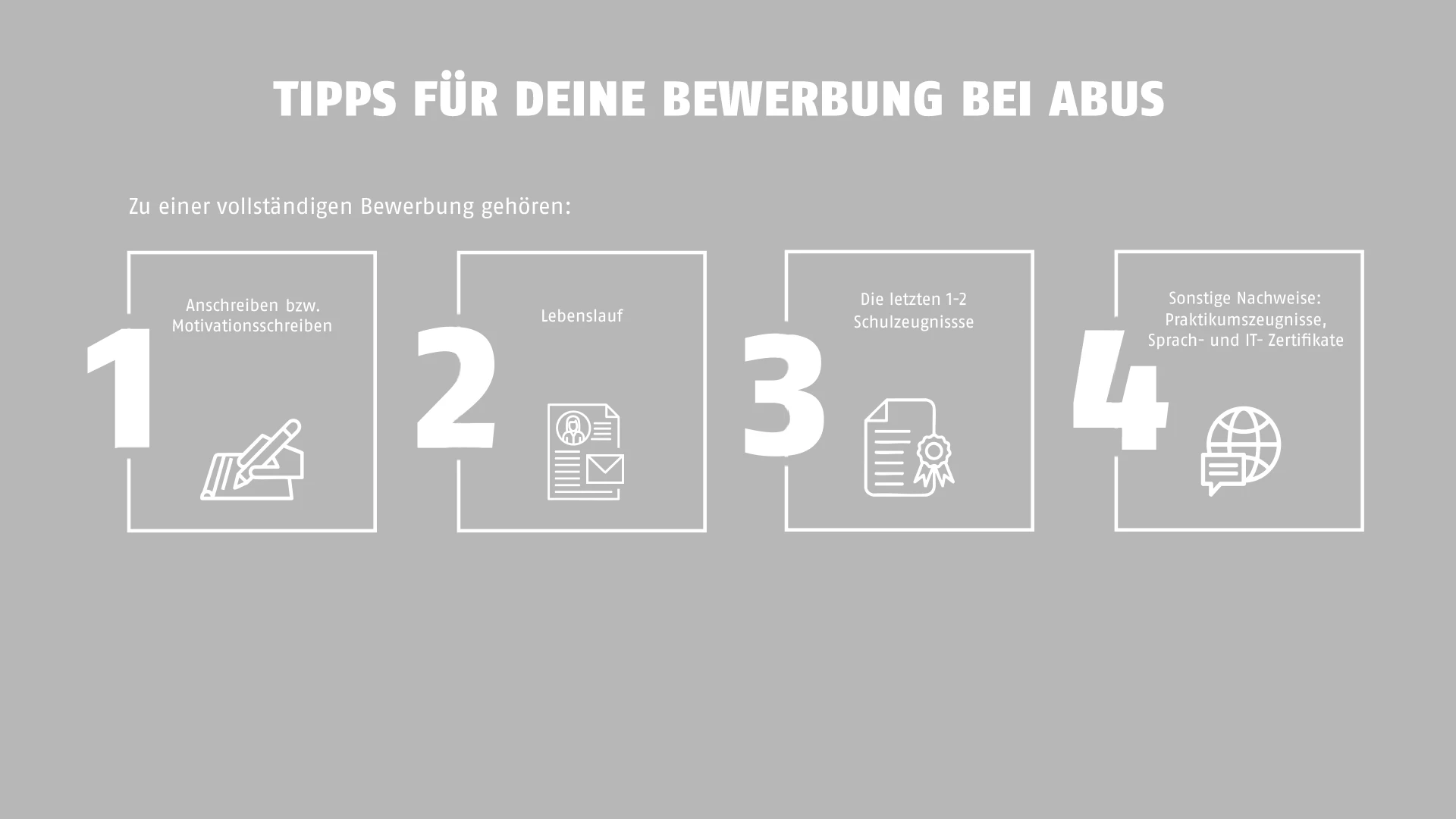 Vier Bewerbungstipps für Auszubildene © ABUS