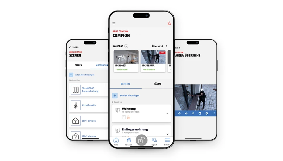 Control your certified Comfion security system conveniently via the app. © ABUS