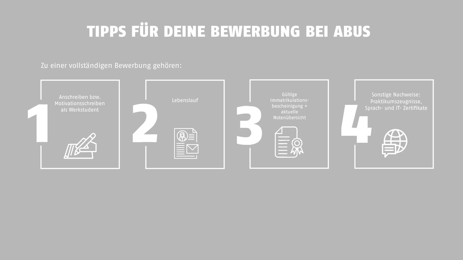Vier Bewerbungstipps für Werkstundeten Bewerber © ABUS
