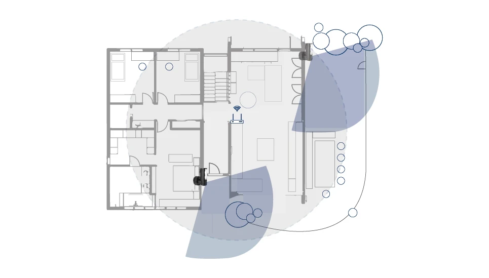 Platzieren Sie den Router so, dass Sie eine optimale WLAN-Reichweite erzielen. © ABUS