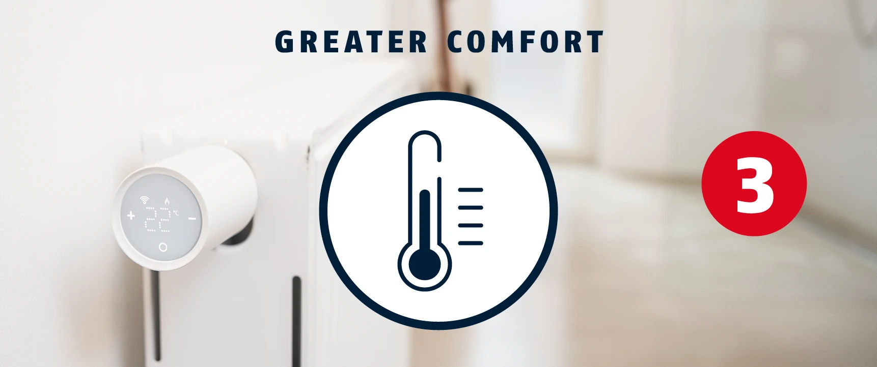 The heating system maintains a temperature of 22 degrees in all rooms