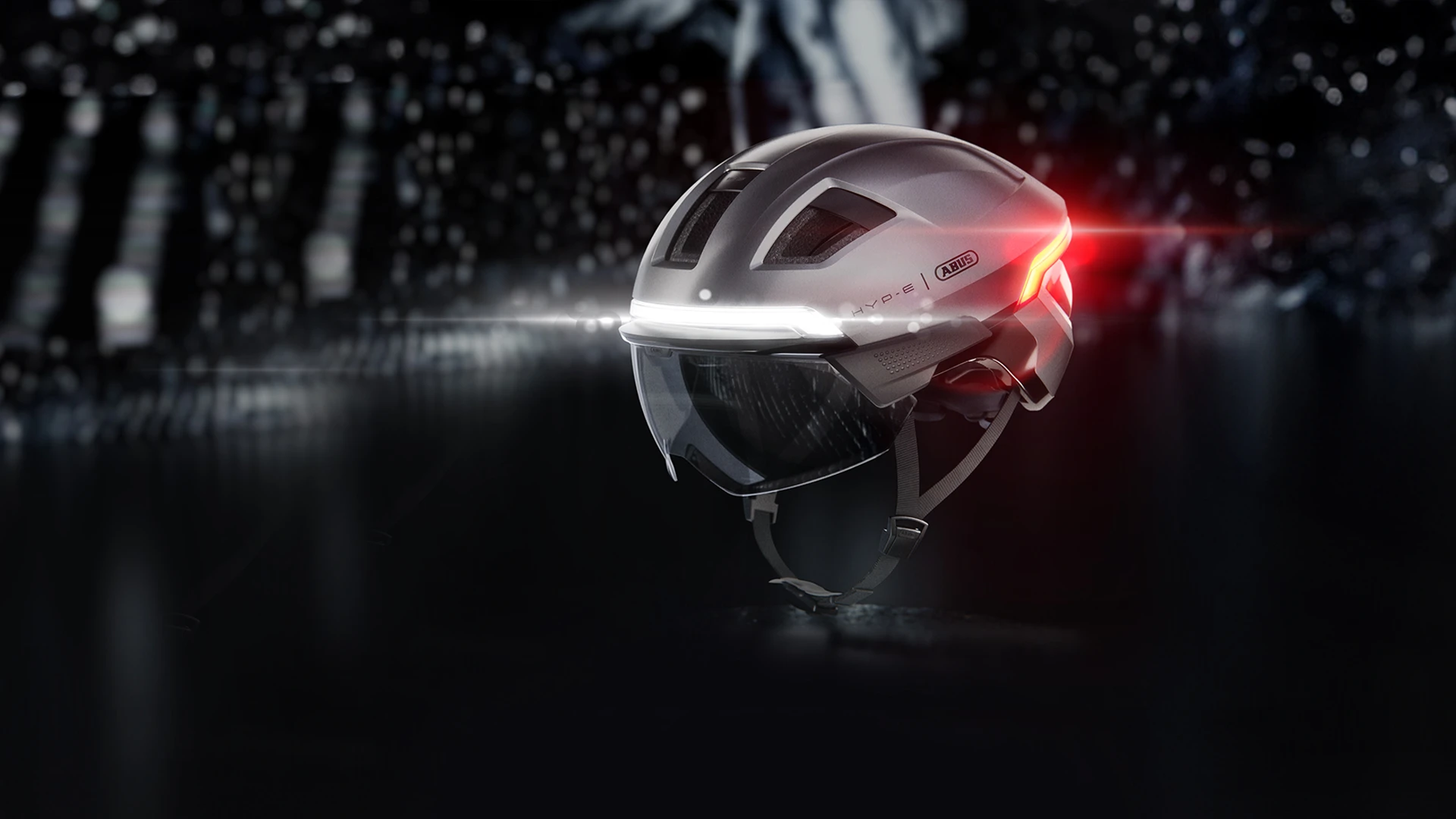 Immagine ritagliata del casco urbano ABUS HYP-E su sfondo nero © ABUS