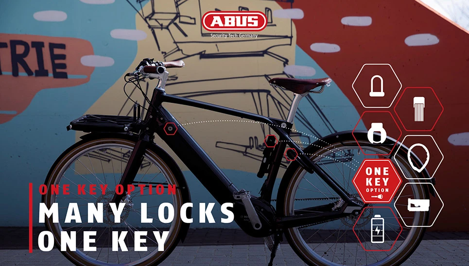 ABUS One Key Option – Eén sleutel voor alle fiets- en accusloten. ©ABUS