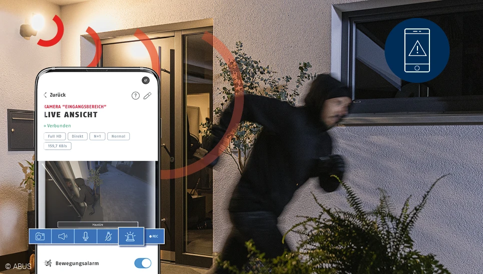 Über den integrierten Alarmton schlagen Sie Eindringlinge in die Flucht © ABUS