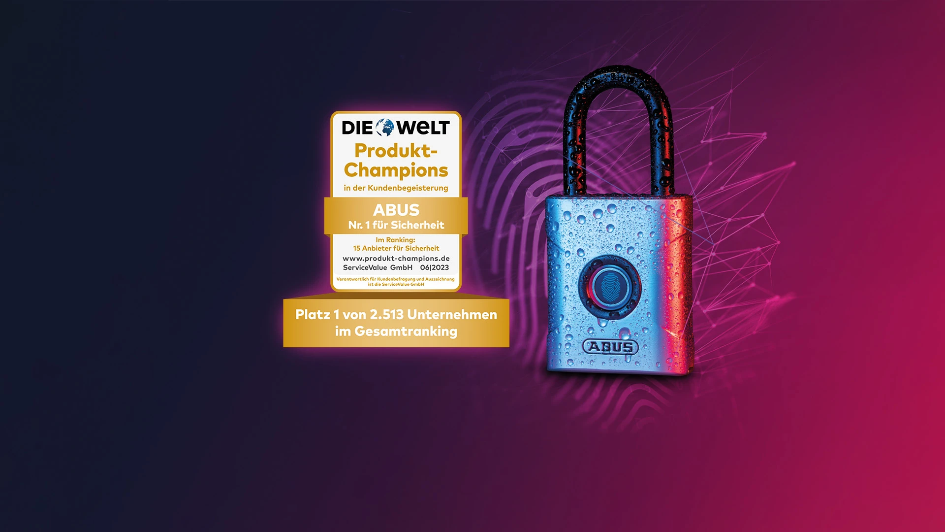 Ausgezeichnet von WELT und ServiceValue - ABUS ist Produktchampion 2023 © ABUS