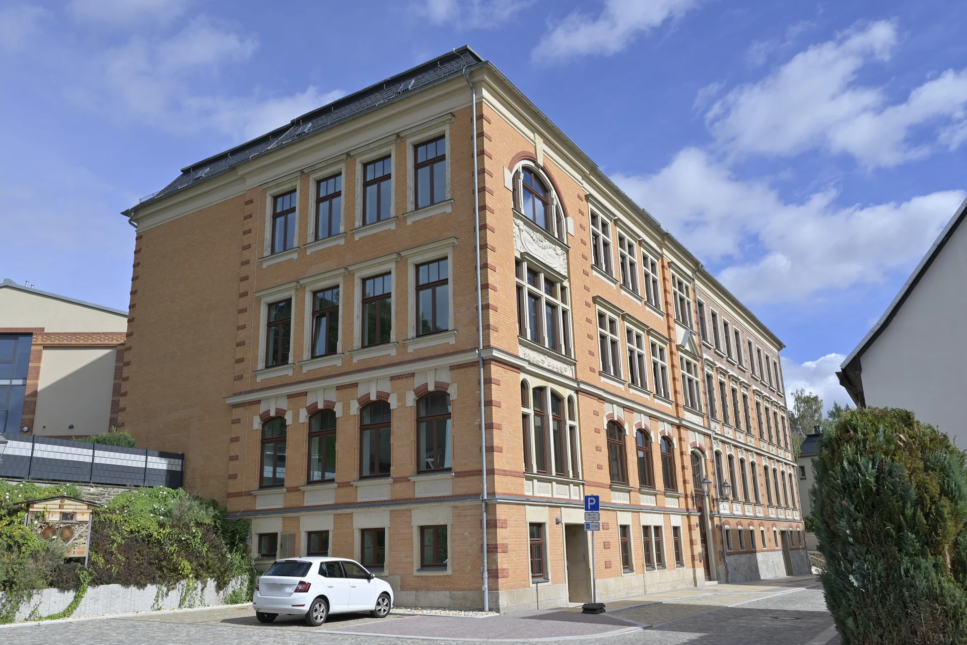 De stad Lößnitz in het Ertsgebergte