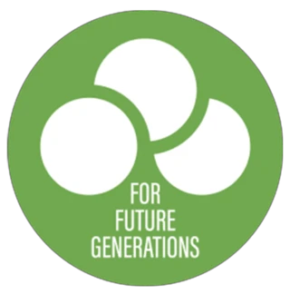 Die Abbildung des ABUS Nachhaltigkeitskonzeptes mit den drei Überthemen Umwelt, Wirtschaft und Siziales mit der Aufschrift "For future generations" © ABUS