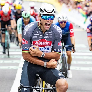 Mathieu van der Poel beim Etappensieg der TDF © ABUS