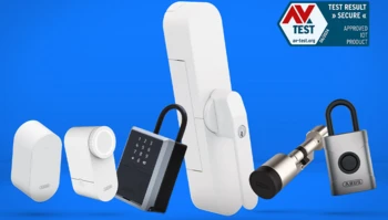 Verschiedene ABUS One Produkte mit dem AV Test Siegel © ABUS