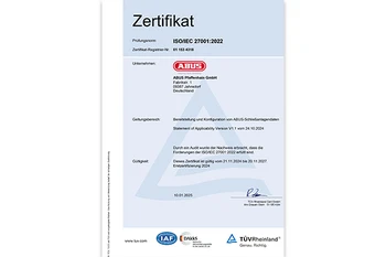 APF Informationssicherheitszertifikat © ABUS