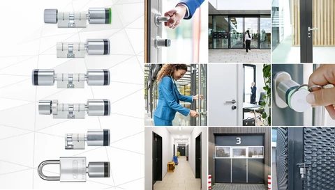 In der linken Bildhälfte die verschiedenen Zylindertypen, in der rechten 9 gleich große Quadrate zum Einsatzzweck der Zylinder.