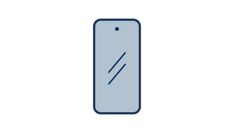 Symbol für die App: stilisierte Zeichnung eines Smartphones in grau