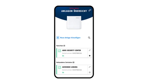 TECTIQ Admin App: Anlagen Übersicht © ABUS