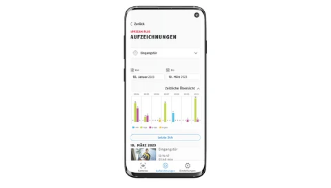In der App2Cam sehen Sie eine Übersicht vergangener Ereignisse. © ABUS