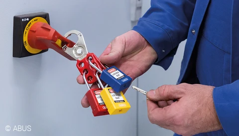 If more than one padlock is to be fitted, a multi-point locking system is recommended © ABUS