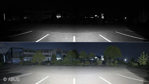 Brillante Farbbilder auch bei Nacht © ABUS