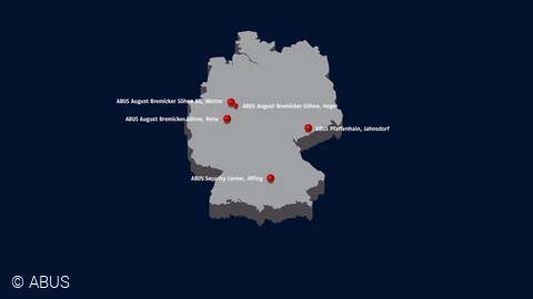 ABUS-produksjonssteder i Tyskland © ABUS