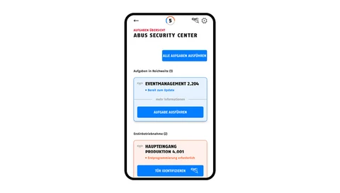 TECTIQ Admin App: Top-Übersicht aller Aufgaben © ABUS