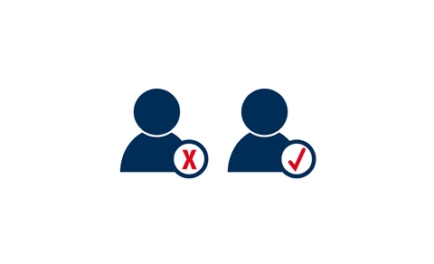 Pictogram gebruiker geweigerd en gebruiker geautoriseerd