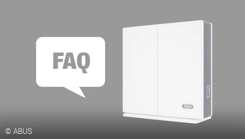 Sprechblase mit der Abkürzung "FAQ" und dem Produktbild der Comfion Zentrale.